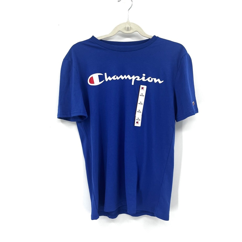 NEW Champion Blue Short sleeve tee shirt activewear classic XL 18 20 boys